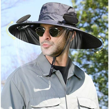 Solar fan bucket hat